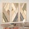 Brown Handmade Geometric Textured Mixed Media Diagonal Wall Décor Set